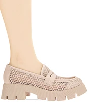 BCBGeneration Rama Mesh Lugged Platform Penny Loafers