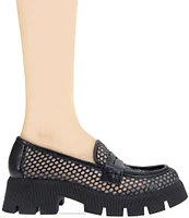 BCBGeneration Rama Mesh Lugged Platform Penny Loafers