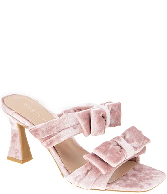 BCBGeneration Ramira Crushed Velvet Bow Slides