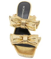 BCBGeneration Ramira Metallic Bow Slides