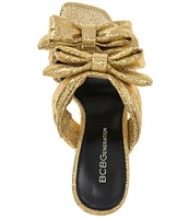 BCBGeneration Ramira Metallic Bow Slides