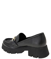 BCBGeneration Raylin Leather Platform Lug Sole Bit Buckle Loafers