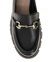 BCBGeneration Raylin Leather Platform Lug Sole Bit Buckle Loafers