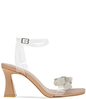 BCBGeneration Relso Clear Rhinestone Bow Dress Sandals