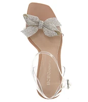 BCBGeneration Relso Clear Rhinestone Bow Dress Sandals