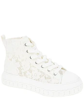 BCBGeneration Renda Floral Lace Platform High Top Sneakers