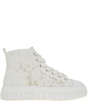 BCBGeneration Renda Floral Lace Platform High Top Sneakers