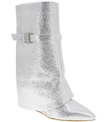 BCBGeneration Rinzy Metallic Fold Over Mid Boots