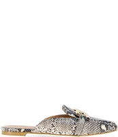 BCBGeneration Tara Snake Print Bit Buckle Mules