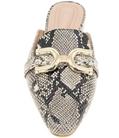 BCBGeneration Tara Snake Print Bit Buckle Mules