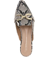 BCBGeneration Tara Snake Print Bit Buckle Mules