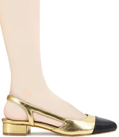 BCBGeneration Tillie Metallic Cap Toe Slingback Flats