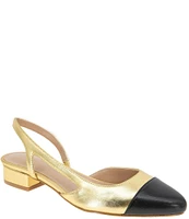 BCBGeneration Tillie Metallic Cap Toe Slingback Flats