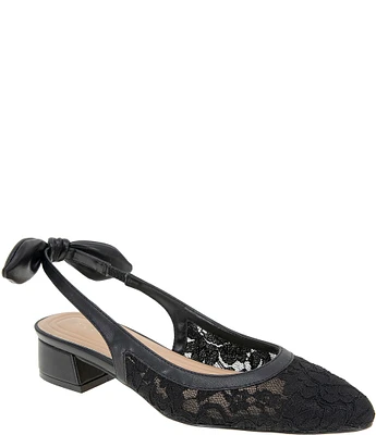 BCBGeneration Torna Floral Lace Slingback Bow Back Pumps