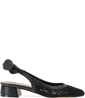 BCBGeneration Torna Floral Lace Slingback Bow Back Pumps