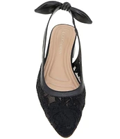 BCBGeneration Torna Floral Lace Slingback Bow Back Pumps