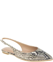 BCBGeneration Valerie Snake Print Slingback Flats