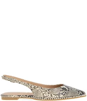 BCBGeneration Valerie Snake Print Slingback Flats