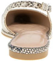 BCBGeneration Valerie Snake Print Slingback Flats