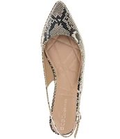 BCBGeneration Valerie Snake Print Slingback Flats