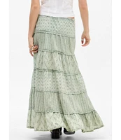 BDG Urban Outfitters Broderie Tiered Eyelet Maxi Skirt