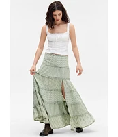 BDG Urban Outfitters Broderie Tiered Eyelet Maxi Skirt