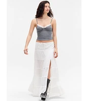 BDG Urban Outfitters Broderie Tiered Eyelet Maxi Skirt