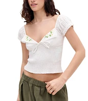 BDG Urban Outfitters Cameron Flutter-Sleeve Blouse