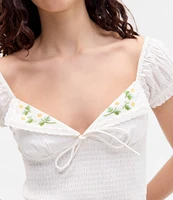 BDG Urban Outfitters Cameron Flutter-Sleeve Blouse