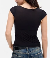 BDG Urban Outfitters Je Taime Cap Sleeve Top