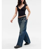 BDG Urban Outfitters Je Taime Cap Sleeve Top