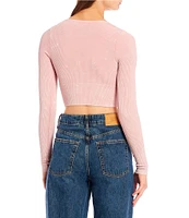 BDG Urban Outfitters Josie Acid Wash Long Sleeve Pull-On Crop Top