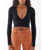 BDG Urban Outfitters Josie Long Sleeve Pull-On Crop Top