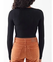 BDG Urban Outfitters Josie Long Sleeve Pull-On Crop Top