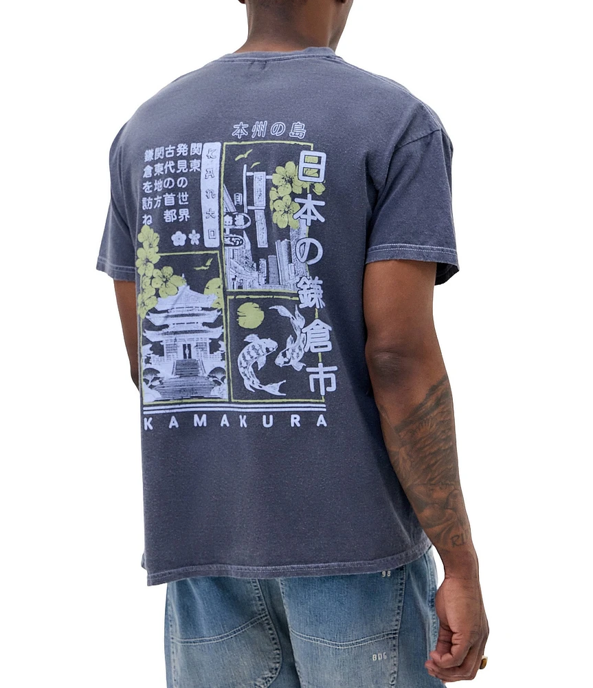 BDG Urban Outfitters Kamakura Graphic Short Sleeve T-Shirt