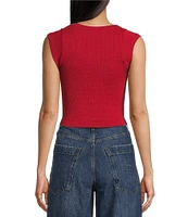 BDG Urban Outfitters Knockout Cap Sleeve Lace-Up Front Crop Top