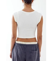 BDG Urban Outfitters Knockout Cap Sleeve Lace-Up Front Crop Top