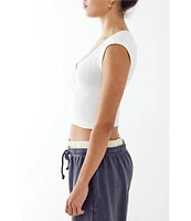 BDG Urban Outfitters Knockout Cap Sleeve Lace-Up Front Crop Top