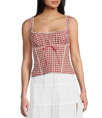BDG Urban Outfitters Lena Checked Blouse