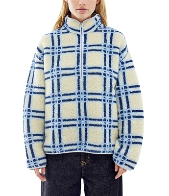 BDG Urban Outfitters Long Sleeve Checked Fleece Jacket