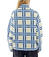 BDG Urban Outfitters Long Sleeve Checked Fleece Jacket