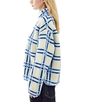 BDG Urban Outfitters Long Sleeve Checked Fleece Jacket