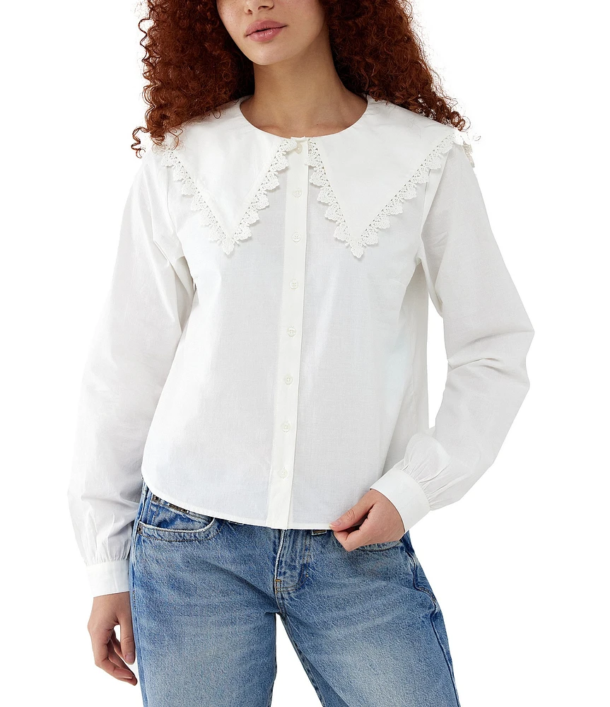 BDG Urban Outfitters Long Sleeve Collar Blouse