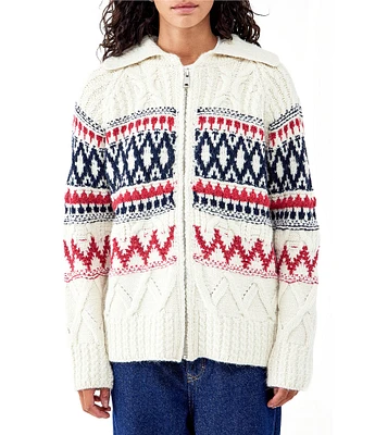 BDG Urban Outfitters Long Sleeve Fairisle Cardigan