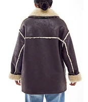 BDG Urban Outfitters Long Sleeve Faux-Shearling Jacket