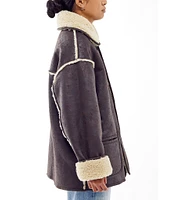 BDG Urban Outfitters Long Sleeve Faux-Shearling Jacket