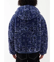 BDG Urban Outfitters Long Sleeve Paisley Fleece Hooded Jacket