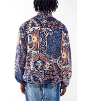 BDG Urban Outfitters Long Sleeve Paisley Printed Fleece Pullover