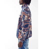 BDG Urban Outfitters Long Sleeve Paisley Printed Fleece Pullover