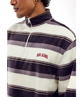 BDG Urban Outfitters Long Sleeve Striped Fleece Quarter Zip Pullover